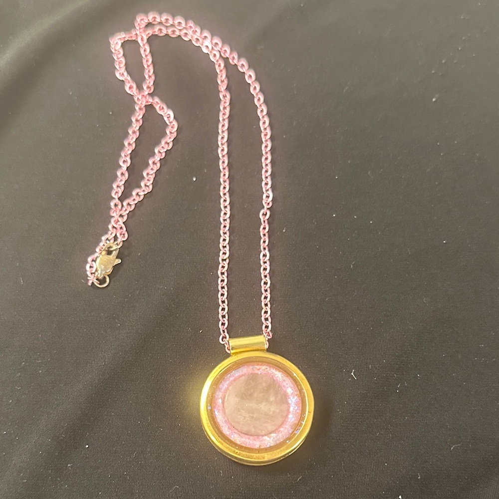Pink and gold plated Pendant Necklace